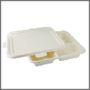 C5268/點秋香蔗麼植白800ml3格餐盒(2入)